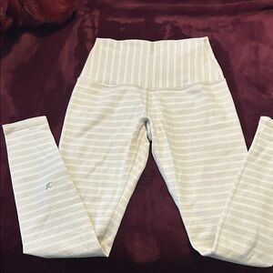 Glyder Cream Striped Leggings
